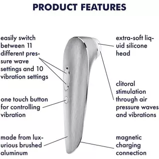 Satisfyer Luxury High Fashion Air-Pulse Clitoral Vibrator - Non-Contact Clitoral Sucking Pressure-Wave Technology Plus Vibration