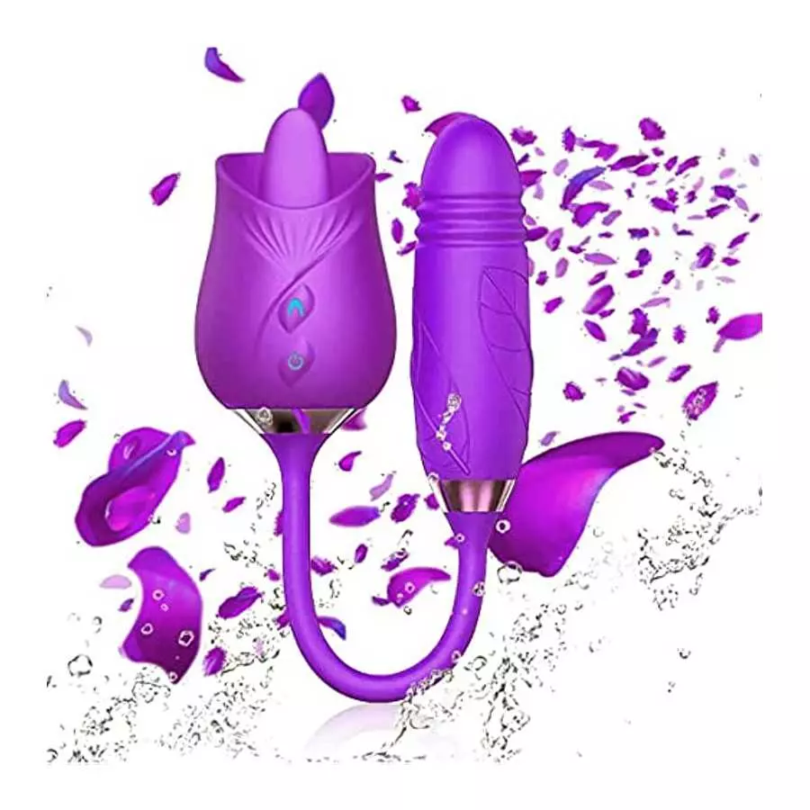 Rose Toy Vibrator for Women Tongue Licking Mini Clitoral Vibrator Stimulator with 10 Vibrating for Clitoris & Nipple Stimulation Rose Toy Vibrator for Women Tongue Licking Mini Clitoral Vibrator Stimulator with 10 Vibrating for Clitoris & Nipple Stimulation