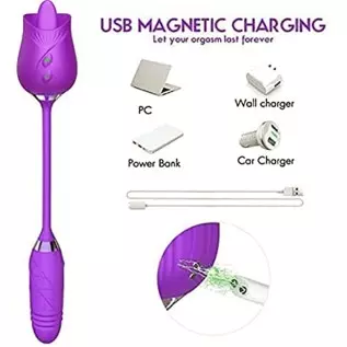 Rose Toy Vibrator for Women Tongue Licking Mini Clitoral Vibrator Stimulator with 10 Vibrating for Clitoris & Nipple Stimulation Rose Toy Vibrator for Women Tongue Licking Mini Clitoral Vibrator Stimulator with 10 Vibrating for Clitoris & Nipple Stimulation