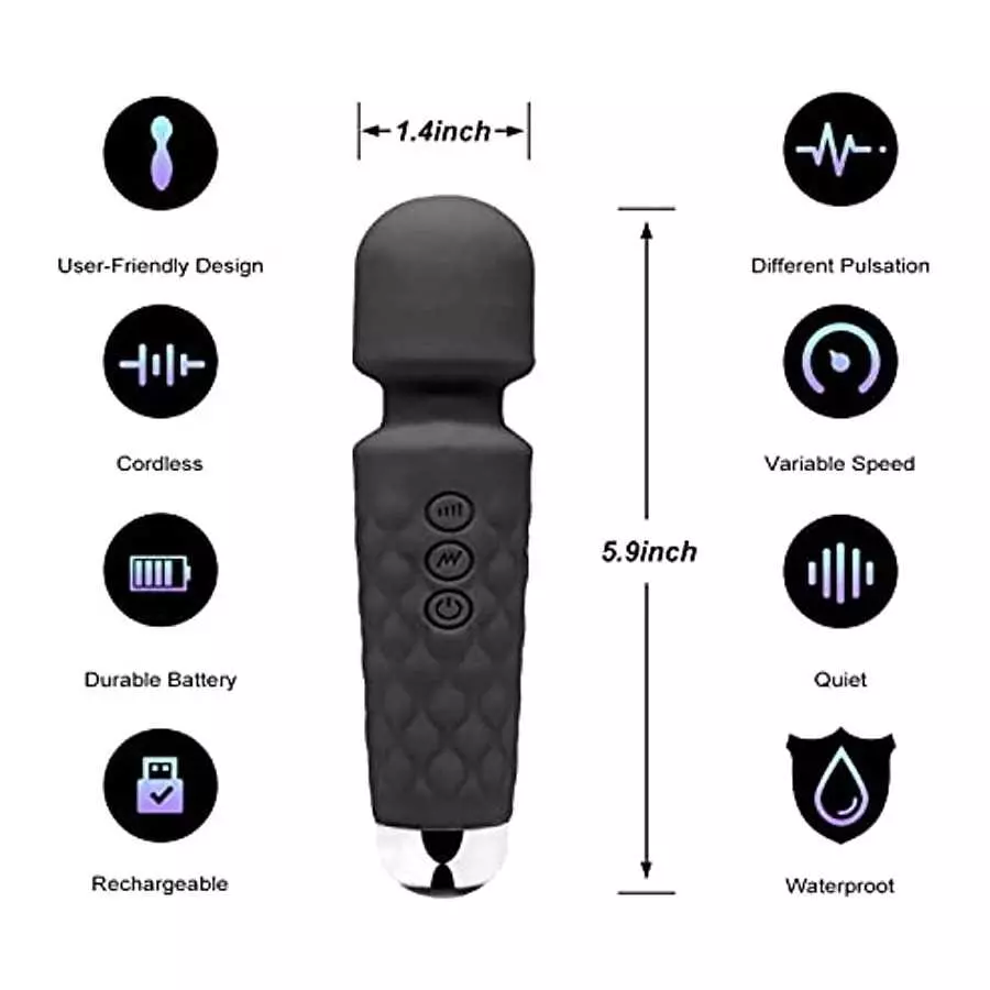 YINGE Mini Wand Massager for Women/Man with Powerful Vibrating Small Cordless Handheld Bullet Personal Waterproof Deep Tissue Th