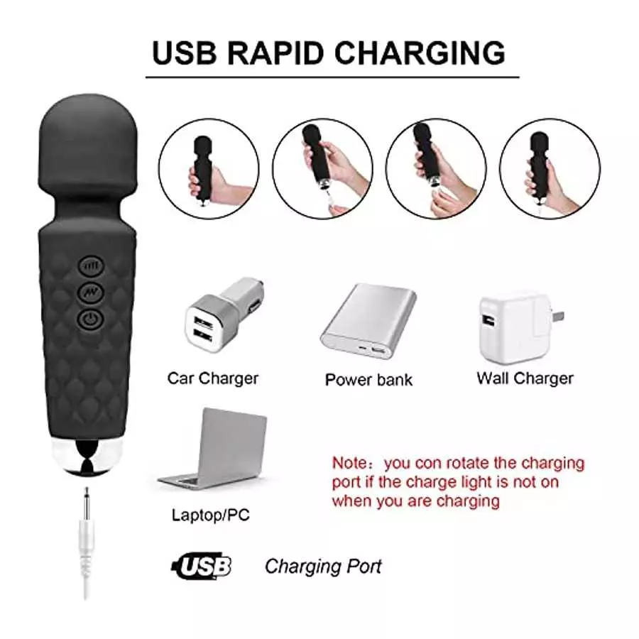 YINGE Mini Wand Massager for Women/Man with Powerful Vibrating Small Cordless Handheld Bullet Personal Waterproof Deep Tissue Th