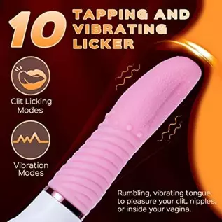 Tongue Vibrator Sex Toy, Honey Play Box “Tongue Demon”Female Sex Stimulator, Clitoris G-Spot Soft Tongue Licking Nipple Massager