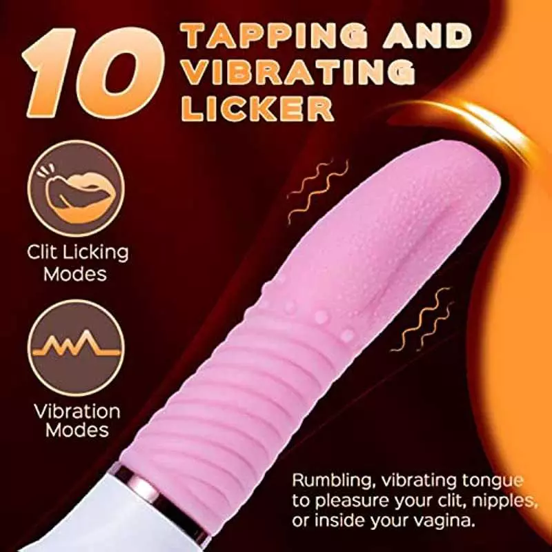 Tongue Vibrator Sex Toy, Honey Play Box “Tongue Demon”Female Sex Stimulator, Clitoris G-Spot Soft Tongue Licking Nipple Massager