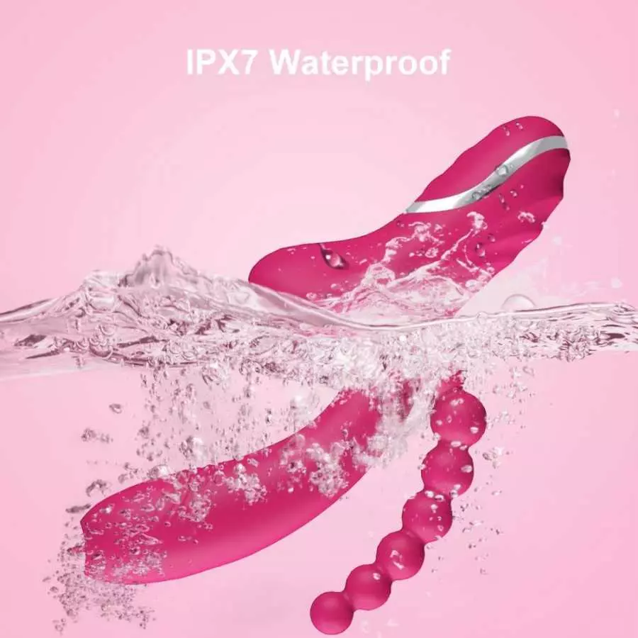 3 in 1 Clitoris Sucker Dildo Vibrator for Female G Spot Tongue Licking Clit Vacuum Stimulator Adults Sex Toys for Womans (Rose R