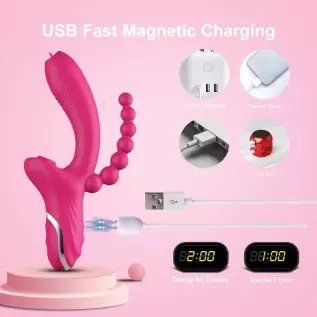 3 in 1 Clitoris Sucker Dildo Vibrator for Female G Spot Tongue Licking Clit Vacuum Stimulator Adults Sex Toys for Womans (Rose R 3 in 1 Clitoris Sucker Dildo Vibrator for Female G Spot Tongue Licking Clit Vacuum Stimulator Adults Sex Toys for Womans (Rose R