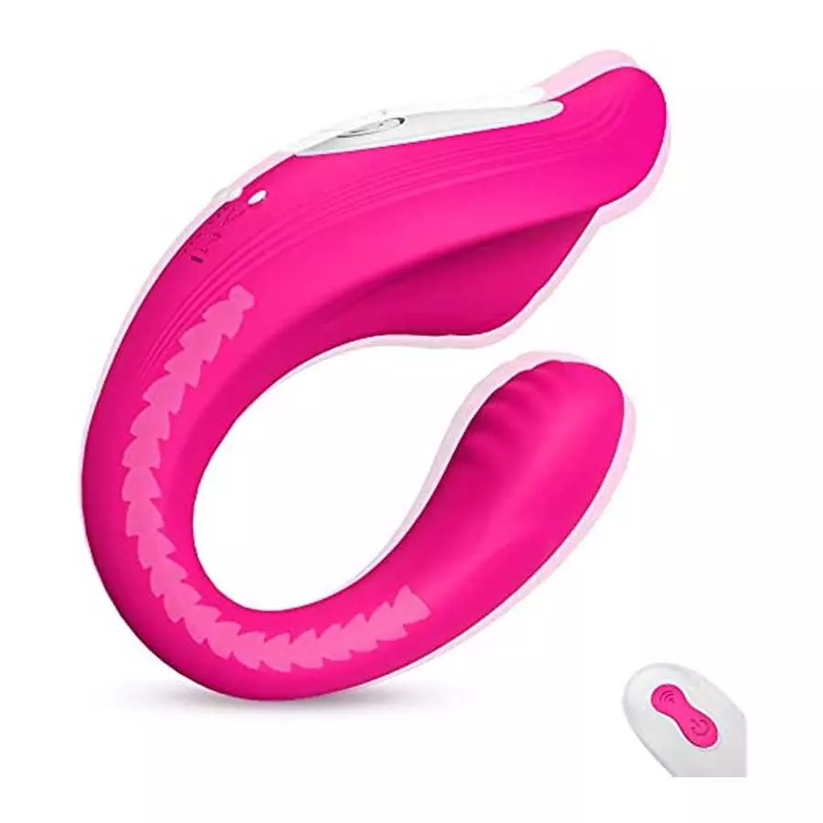 Waterproof Couples Vibrator with 2 Motors 9 Powerful Vibrations, Wireless Remote Control Clitoris G Spot Stimulator, Angle Adjus Waterproof Couples Vibrator with 2 Motors 9 Powerful Vibrations, Wireless Remote Control Clitoris G Spot Stimulator, Angle Adjus