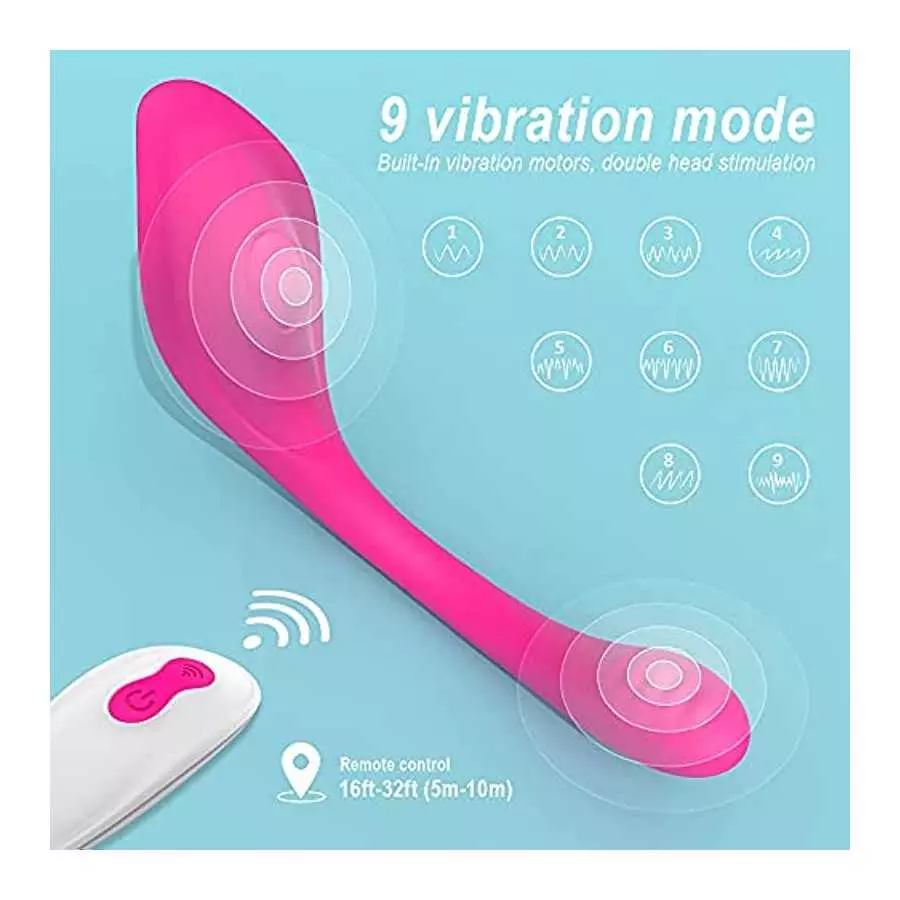 Waterproof Couples Vibrator with 2 Motors 9 Powerful Vibrations, Wireless Remote Control Clitoris G Spot Stimulator, Angle Adjus