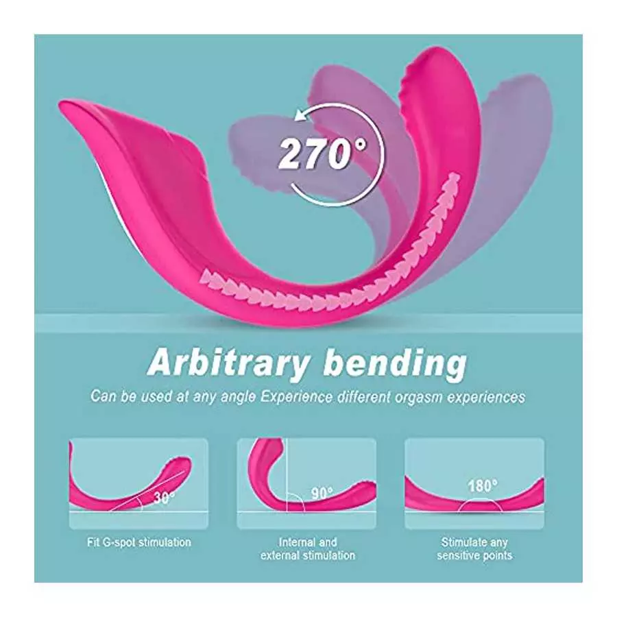 Waterproof Couples Vibrator with 2 Motors 9 Powerful Vibrations, Wireless Remote Control Clitoris G Spot Stimulator, Angle Adjus