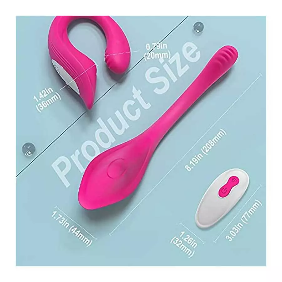 Waterproof Couples Vibrator with 2 Motors 9 Powerful Vibrations, Wireless Remote Control Clitoris G Spot Stimulator, Angle Adjus