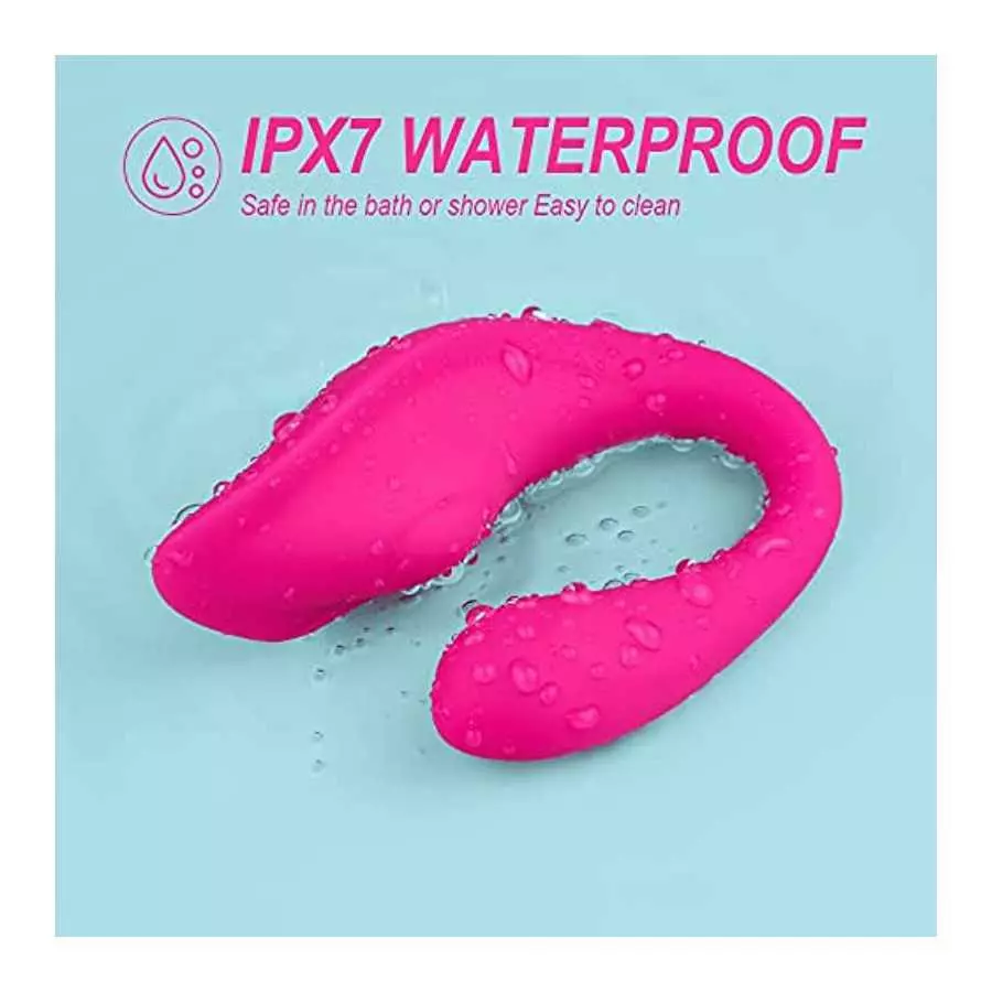 Waterproof Couples Vibrator with 2 Motors 9 Powerful Vibrations, Wireless Remote Control Clitoris G Spot Stimulator, Angle Adjus
