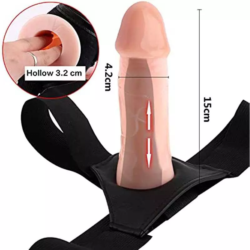 Strap Harness with Realistic Dildo Wearable Sex Toy Suction Cup for Couple Pegging Women Lesbian Silicone Dildo for Sex Gift (Bl