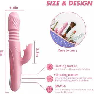 G-spot Vibrator with Tickler, Dual Motors Rechargeable Silicone Stimulator with 7 Vibration Modes Waterproof Sex Toys for Female