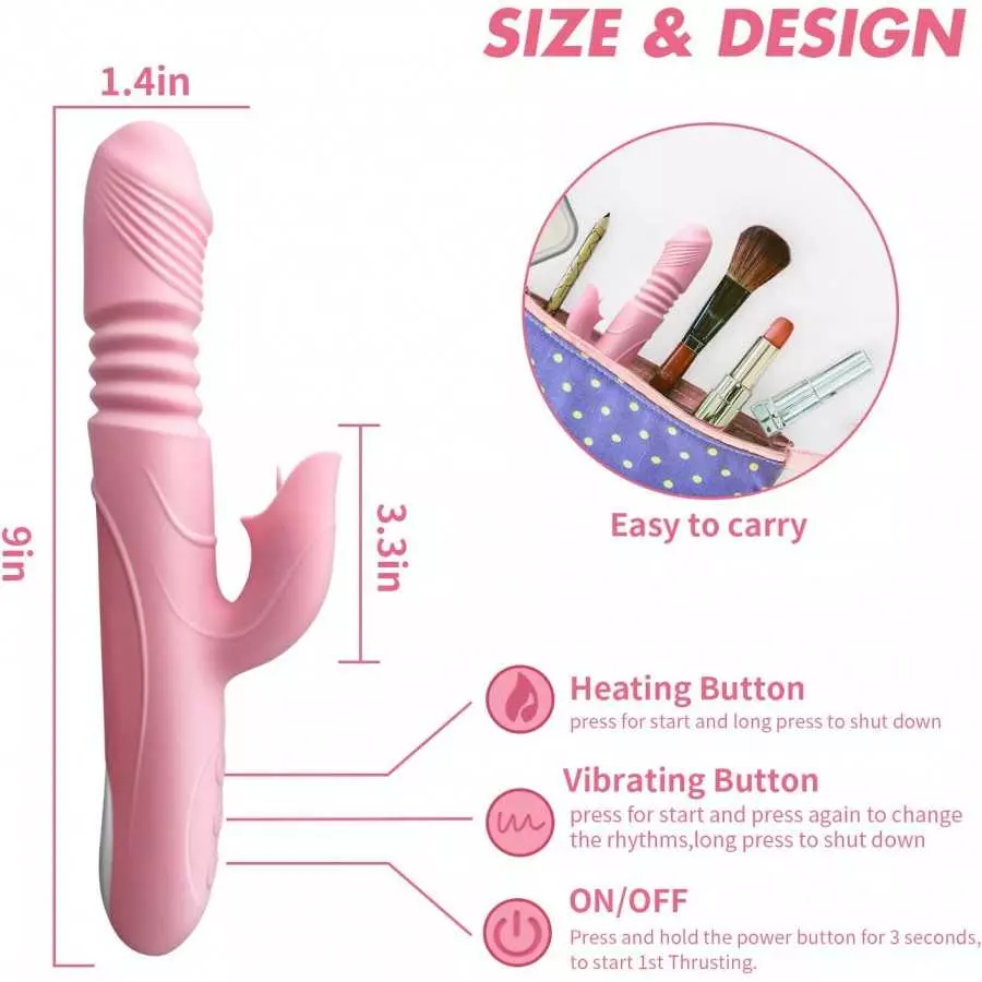 G-spot Vibrator with Tickler, Dual Motors Rechargeable Silicone Stimulator with 7 Vibration Modes Waterproof Sex Toys for Female