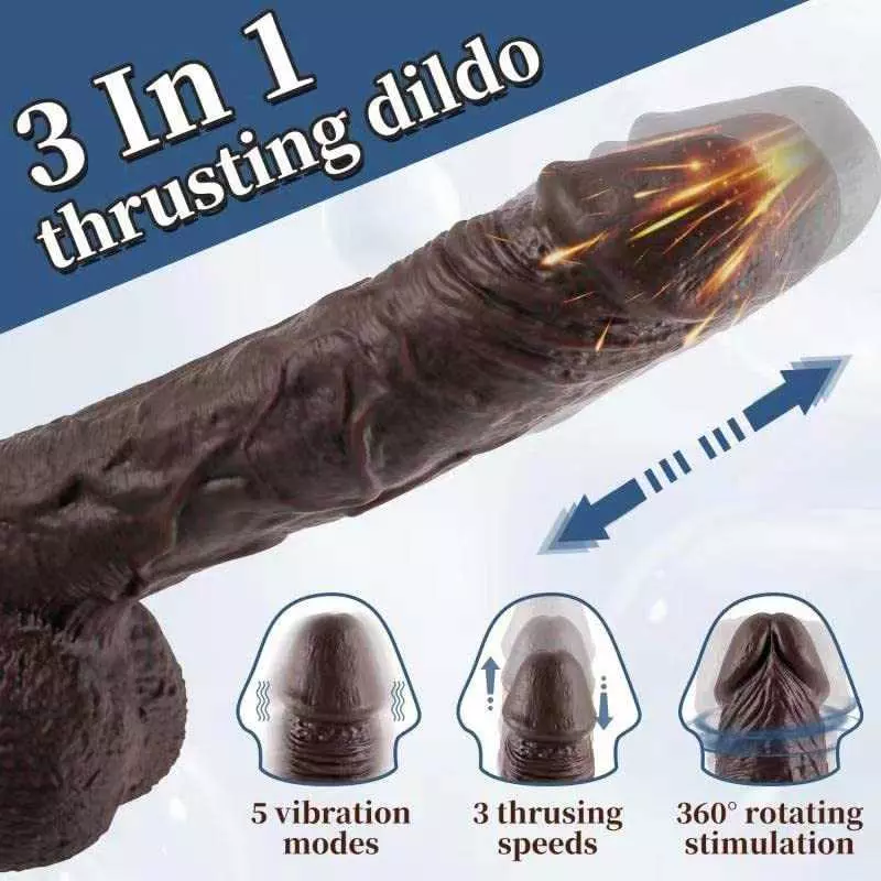 Realistic Dildo Vibrator for Women, Thrusting Dlido Vibrator, Sex Toy for Women Silicone Suction Cup Dildo for Mens Anal Play 9.