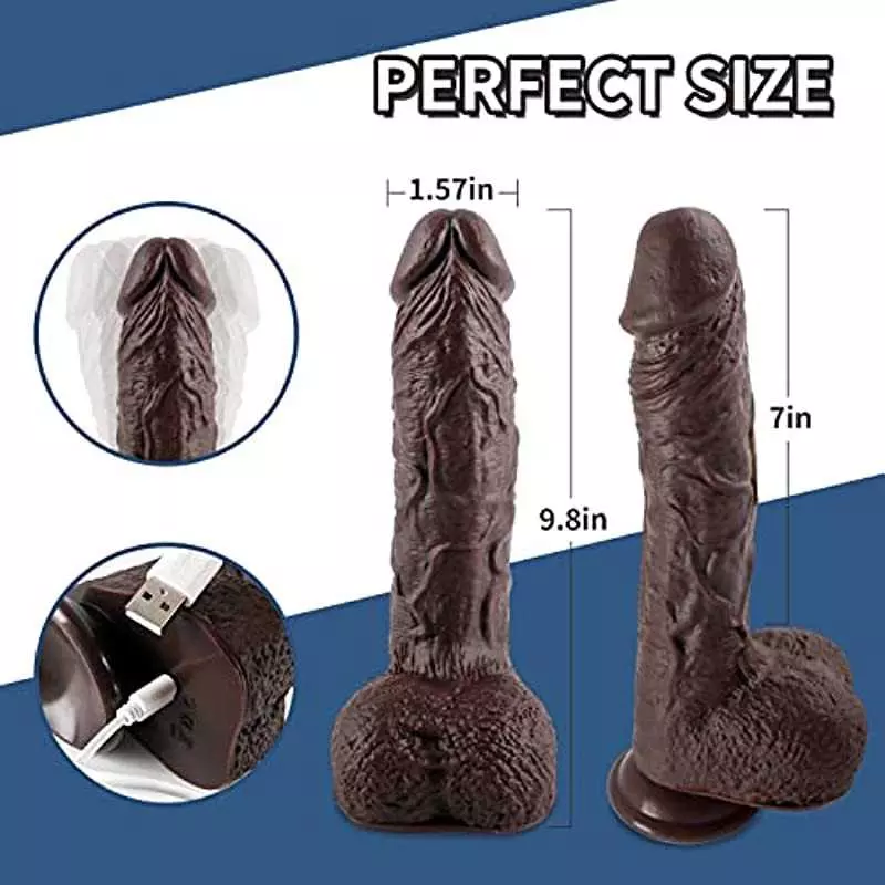 Realistic Dildo Vibrator for Women, Thrusting Dlido Vibrator, Sex Toy for Women Silicone Suction Cup Dildo for Mens Anal Play 9.