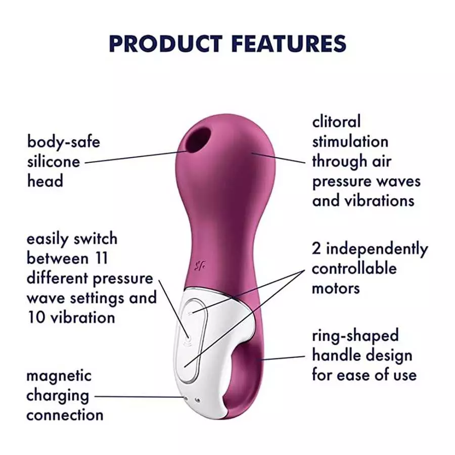 Satisfyer Lucky Libra Air Pulse Clitoris Stimulating Vibrator - Non-Contact Clitoral Sucking Pressure-Wave Technology & Vibratio