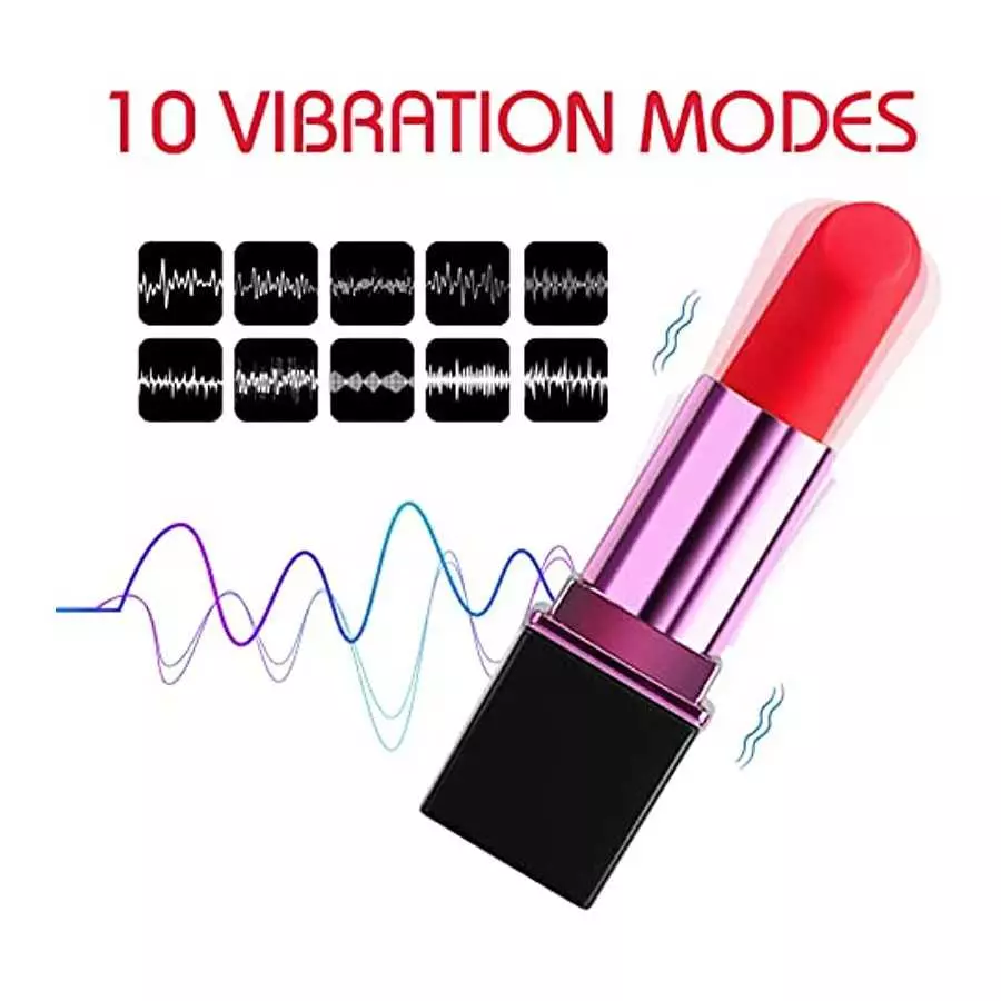 Bullet Vibrator Lipstick Shape with 10 Vibration Modes Sex Toys for Women or Couples Clitorals Stimulator Licking Toy for Woman 