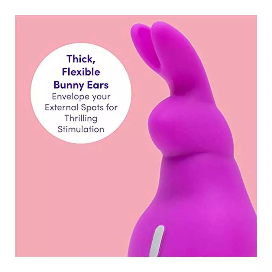 Lovehoney Happy Rabbit Mini Ears Clitoral Vibrator - Small Clitoral Rabbit Vibrator for Women - Thick Flexible Rabbit Ears - Rec