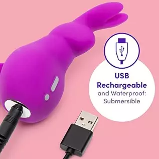 Lovehoney Happy Rabbit Mini Ears Clitoral Vibrator - Small Clitoral Rabbit Vibrator for Women - Thick Flexible Rabbit Ears - Rec Lovehoney Happy Rabbit Mini Ears Clitoral Vibrator - Small Clitoral Rabbit Vibrator for Women - Thick Flexible Rabbit Ears - Rec