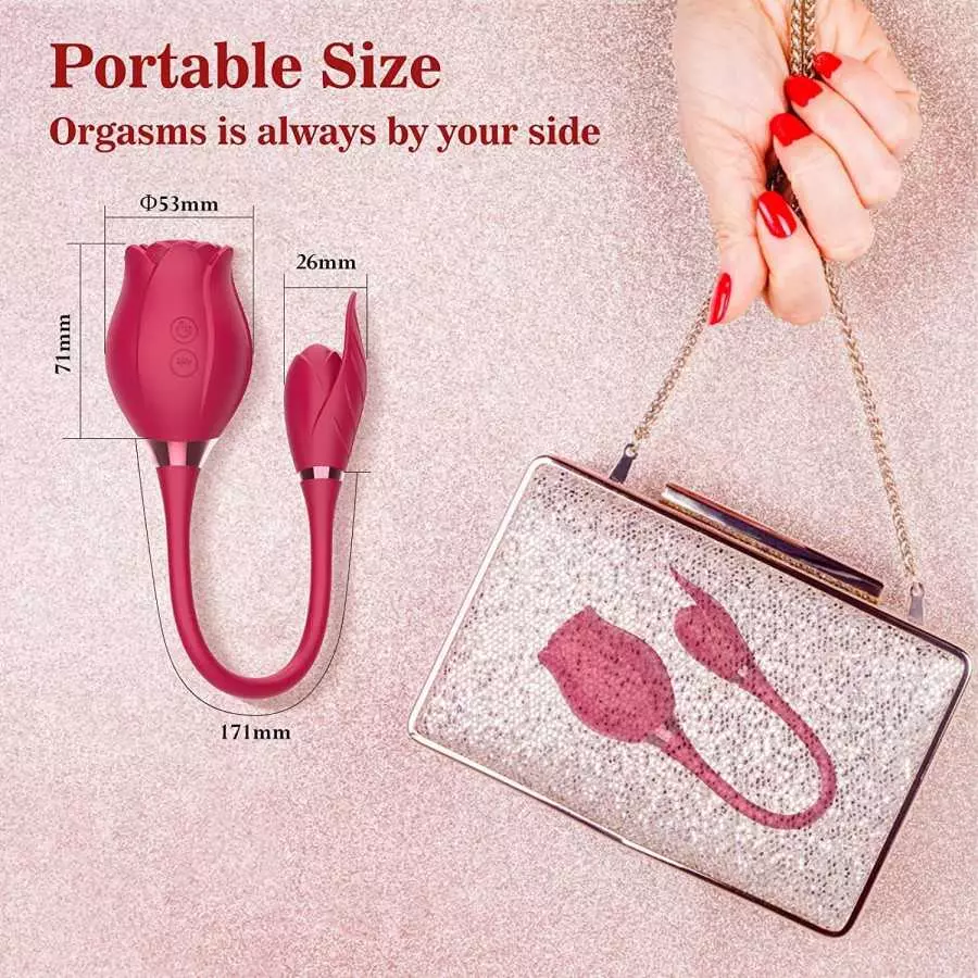 Clitoral G-spot Rose Vibrator Toy with Vibrating, Rose Toy for Women Vaginal Anal Stimulator Breast Nipple Egg Massager with 10 