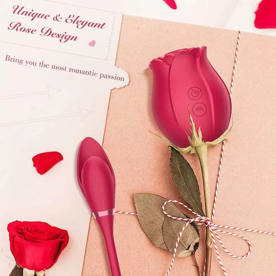 Clitoral G-spot Rose Vibrator Toy with Vibrating, Rose Toy for Women Vaginal Anal Stimulator Breast Nipple Egg Massager with 10 