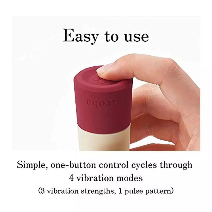 TENGA HMR-01 iroha Rin Akane Burgundy Vibrator for Women, Soft Touch Silicone 4-Mode Waterproof Vibrator