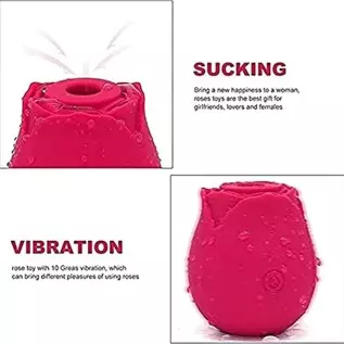 Dildo with 10 Modes, Rose Dildo with G-spot Stimulation, Adult Sex Toy for Women Red