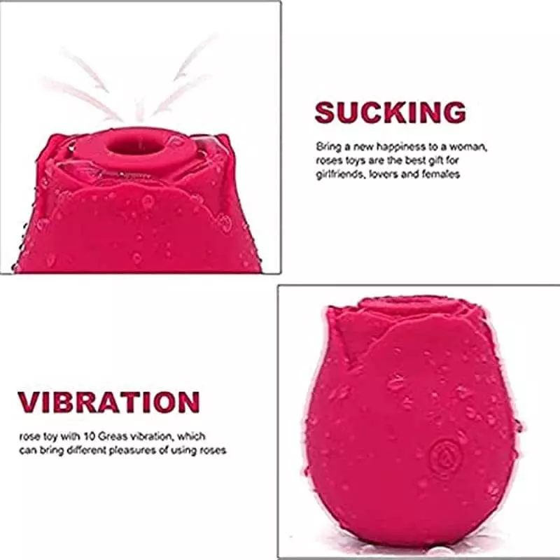 Dildo with 10 Modes, Rose Dildo with G-spot Stimulation, Adult Sex Toy for Women Red