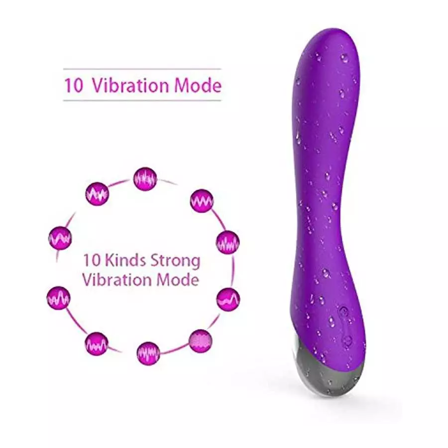 WD2819 Clitoral G-Spot Powerful Purple Vibrator, Clitoral Vibrator,Waterproof Dildo Clit Stimulator with 10 Vibration Modes Soft