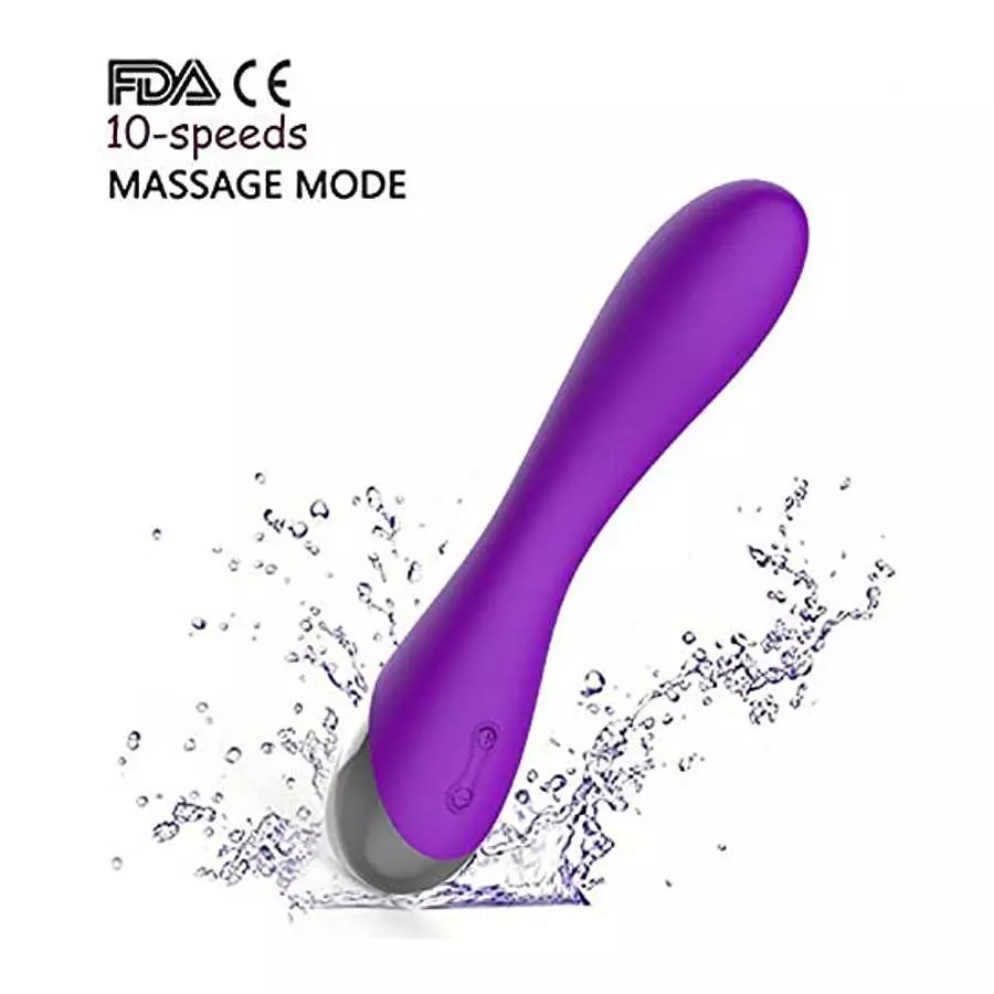 WD2819 Clitoral G-Spot Powerful Purple Vibrator, Clitoral Vibrator,Waterproof Dildo Clit Stimulator with 10 Vibration Modes Soft