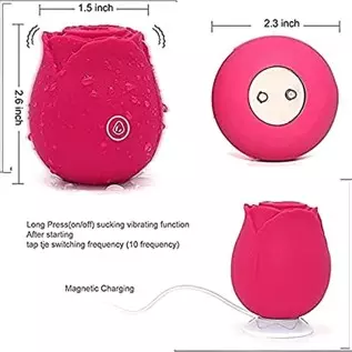 Dildo with 10 Modes, Rose Dildo with G-spot Stimulation, Adult Sex Toy for Women Red