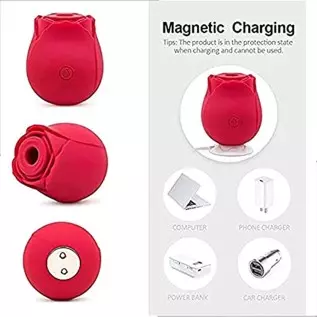 Dildo with 10 Modes, Rose Dildo with G-spot Stimulation, Adult Sex Toy for Women Red