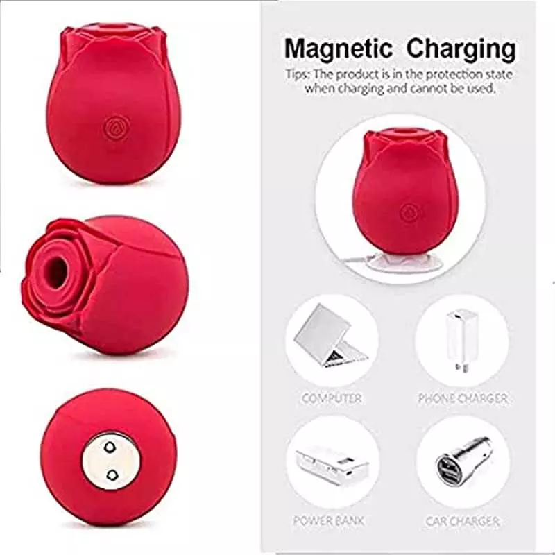 Dildo with 10 Modes, Rose Dildo with G-spot Stimulation, Adult Sex Toy for Women Red