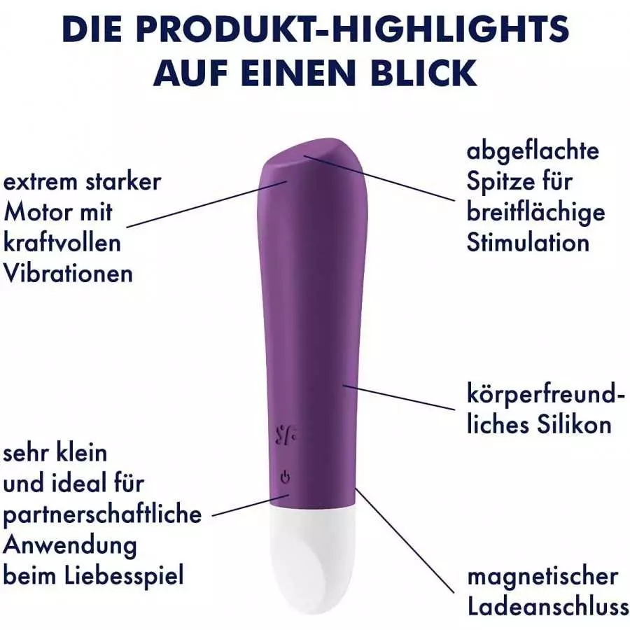 Satisfyer Ultra Power Bullet 2 Mini Bullet Vibrator - Clitoral Stimulator, Personal Massager, Wide Beveled Tip - Portable, Water