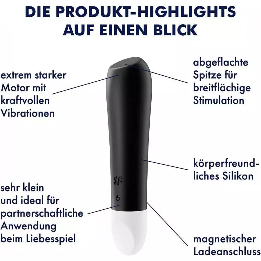 Satisfyer Ultra Power Bullet 2 Mini Bullet Vibrator - Clitoral Stimulator, Personal Massager, Wide Beveled Tip - Portable, Water