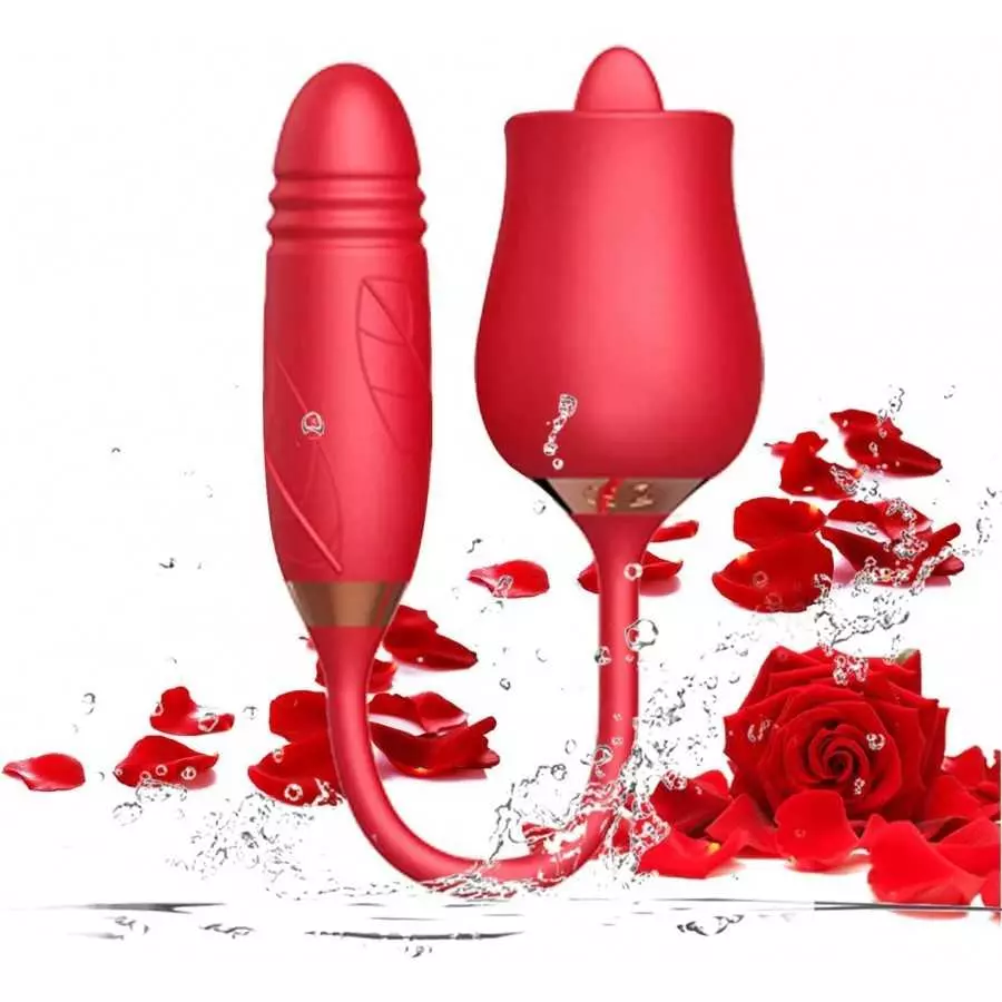 Rose Sex Toy for Women -Rose Sex Toy with Tongue Licking Vibrator for Women Rose Nipple Stimulation, Rechargeable Vibrating Mach Rose Sex Toy for Women -Rose Sex Toy with Tongue Licking Vibrator for Women Rose Nipple Stimulation, Rechargeable Vibrating Mach
