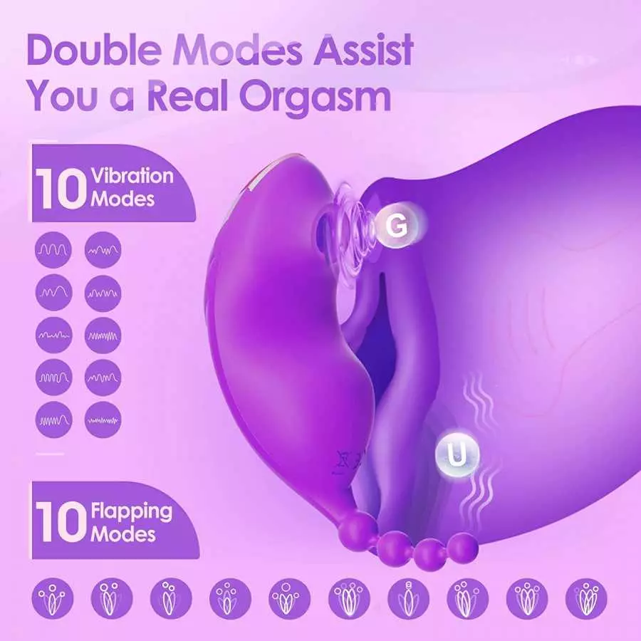 Wearable Vibrator Sex Toys - Rose Sex Toy G Spot Clitoral Stimulatior Butterfly Vibrators with 10 Vibration Modes, Invisible Vib