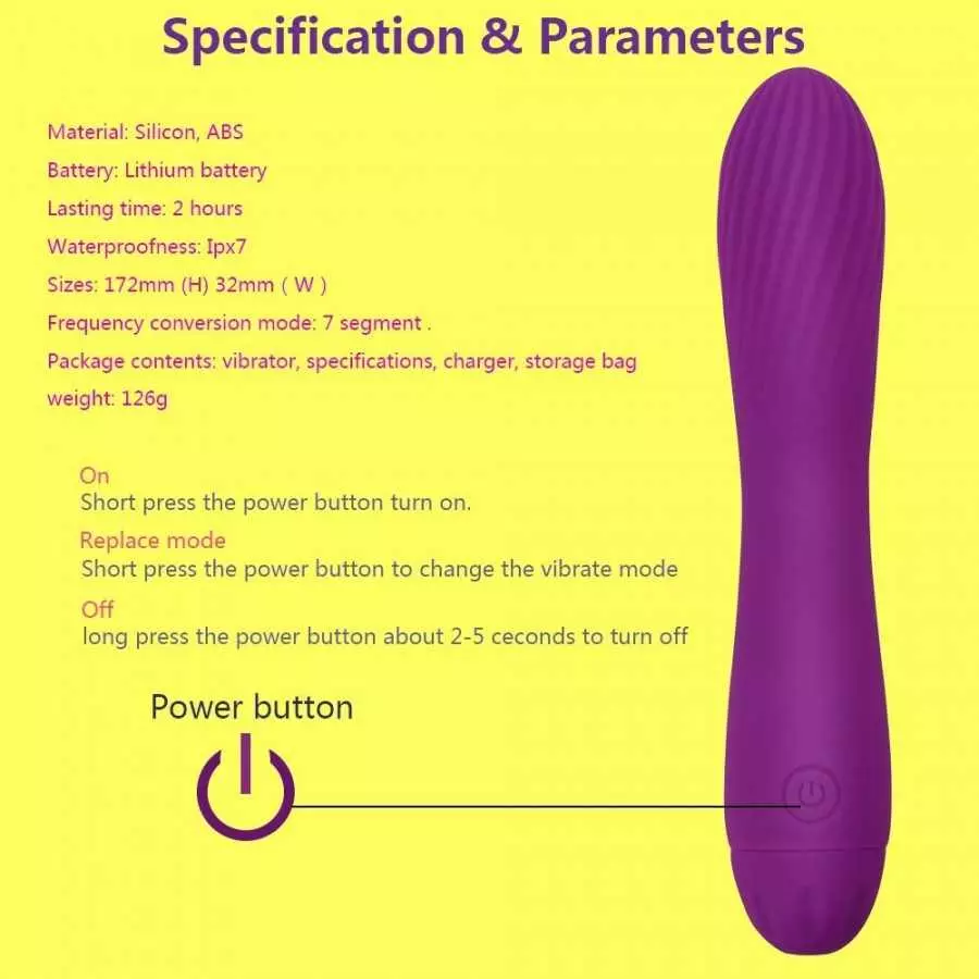 ERUN G Spot Vibrator - Waterproof Dildo Clit Stimulator with 7 Vibration Modes, Clitoral Vibrator Softer and Flexible Sex Toy fo