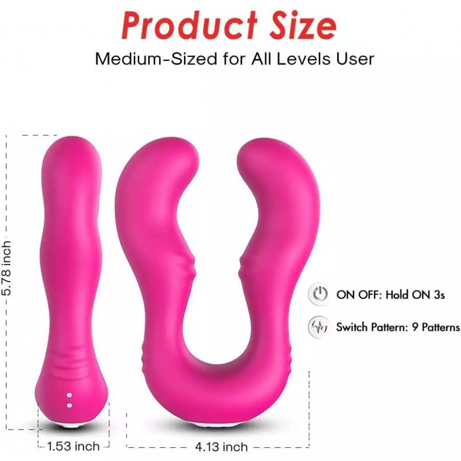 Couple Vibrator, 9 Vibration Modes to Stimulate Female Vaginal Clitoral and Nipples, Waterproof & Rechargeable, AdultSex Toy for