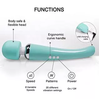 Cordless Wand Massager - Therapeutic Personal Massager - 8 Speeds 20 Vibrating Patterns - USB Rechargeable - Handheld Cordless a Cordless Wand Massager - Therapeutic Personal Massager - 8 Speeds 20 Vibrating Patterns - USB Rechargeable - Handheld Cordless a