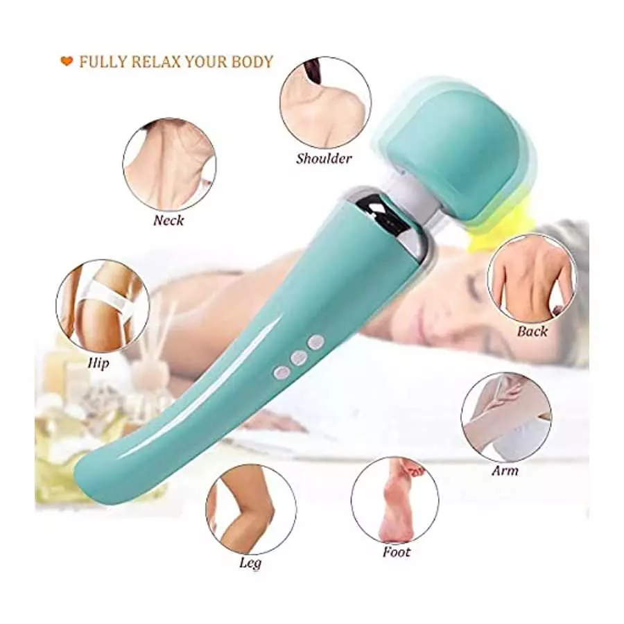Cordless Wand Massager - Therapeutic Personal Massager - 8 Speeds 20 Vibrating Patterns - USB Rechargeable - Handheld Cordless a