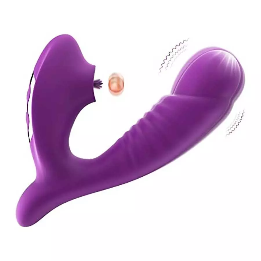 Vibrating Dildo Massager for Adults Pleasure, Thrusting Vibrator Adult Sex Toys, Powerful Clit Licker Vibrator Stimulator with 5 Vibrating Dildo Massager for Adults Pleasure, Thrusting Vibrator Adult Sex Toys, Powerful Clit Licker Vibrator Stimulator with 5
