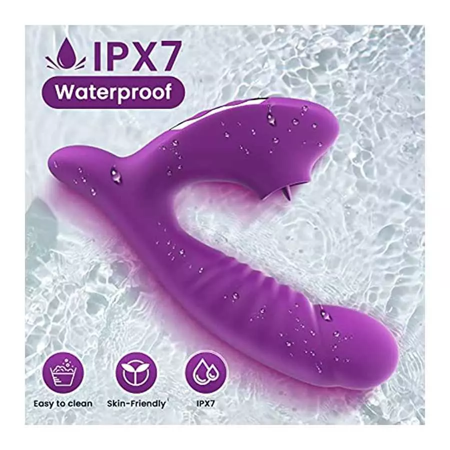 Vibrating Dildo Massager for Adults Pleasure, Thrusting Vibrator Adult Sex Toys, Powerful Clit Licker Vibrator Stimulator with 5
