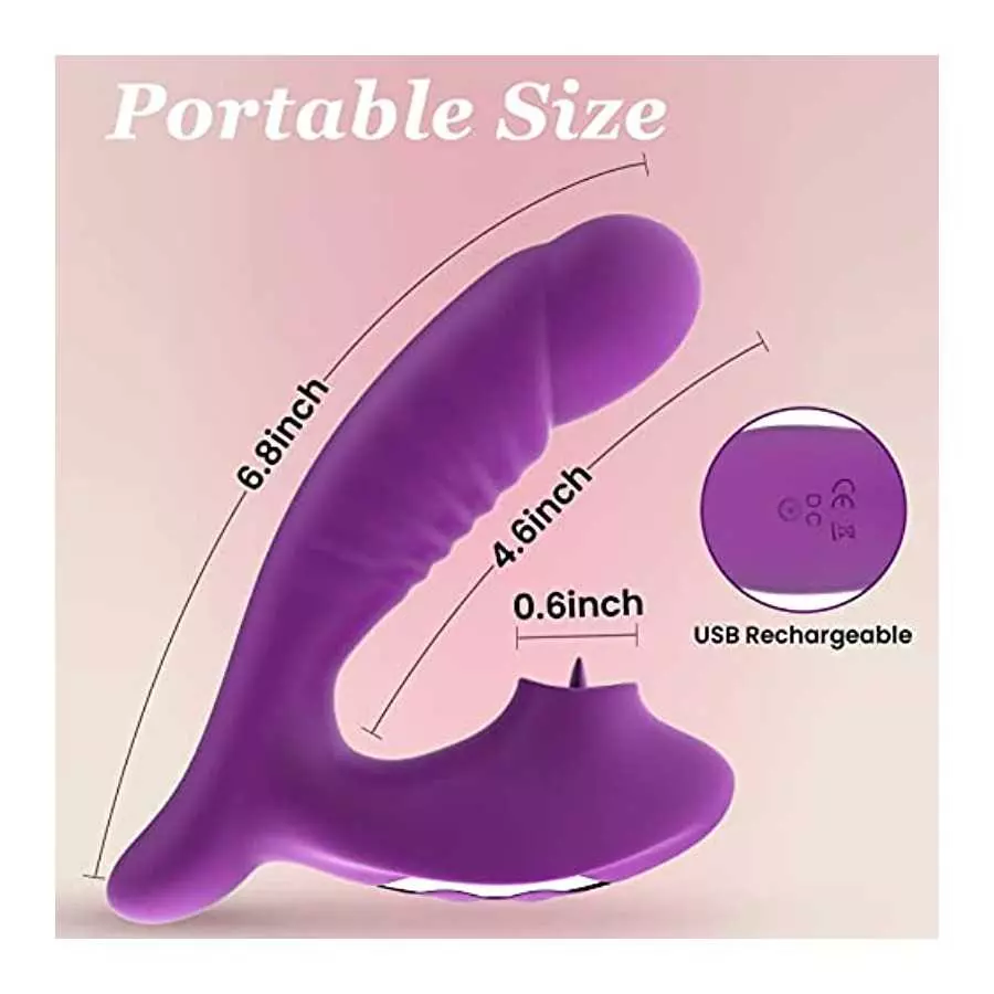 Vibrating Dildo Massager for Adults Pleasure, Thrusting Vibrator Adult Sex Toys, Powerful Clit Licker Vibrator Stimulator with 5