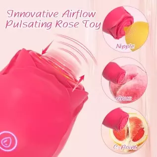 Rose Toy, Rose Sex Stimulator for Women, MHYNNR Pulsating Rose Sex Toy Vibrator, Rose Vibrations for Woman Pleasure with 7 Vibra