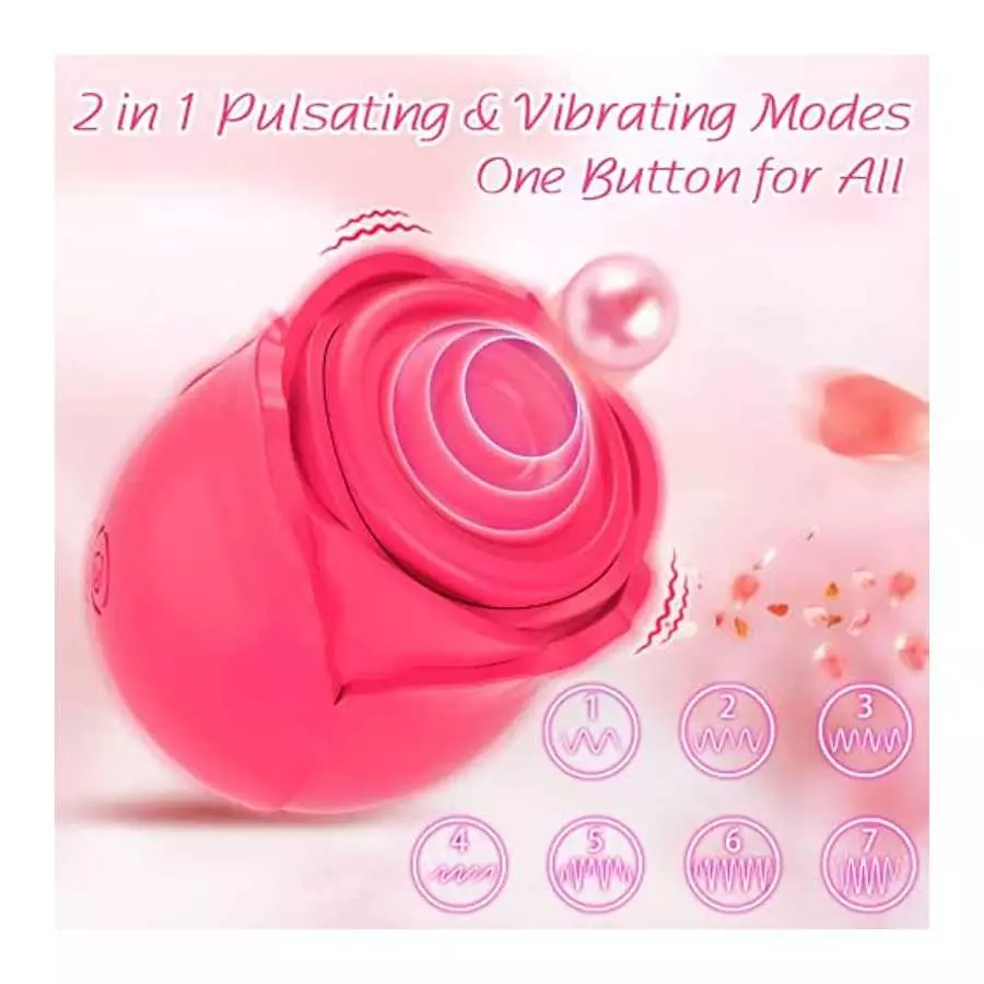 Rose Toy, Rose Sex Stimulator for Women, MHYNNR Pulsating Rose Sex Toy Vibrator, Rose Vibrations for Woman Pleasure with 7 Vibra