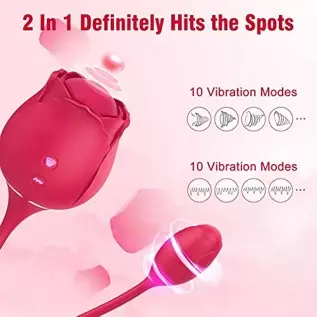 Rose Vibrator Toy for Women, Rose Clitoral Toy G-spot Vibrator Toy, 2 in 1 Clitoral Stimulator with 10 Modes Sex Toy, Nipple Sti Rose Vibrator Toy for Women, Rose Clitoral Toy G-spot Vibrator Toy, 2 in 1 Clitoral Stimulator with 10 Modes Sex Toy, Nipple Sti