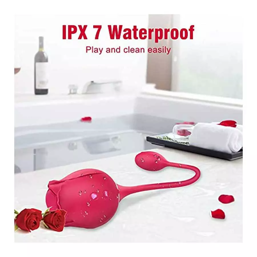 Rose Vibrator Toy for Women, Rose Clitoral Toy G-spot Vibrator Toy, 2 in 1 Clitoral Stimulator with 10 Modes Sex Toy, Nipple Sti