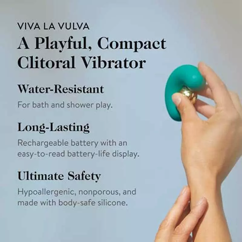 goop Viva La Vulva Vibrator - Rechargeable & Water-Resistant with 10 Ultraquiet Vibration Modes - Phthalate-Free, Latex-Free, BP