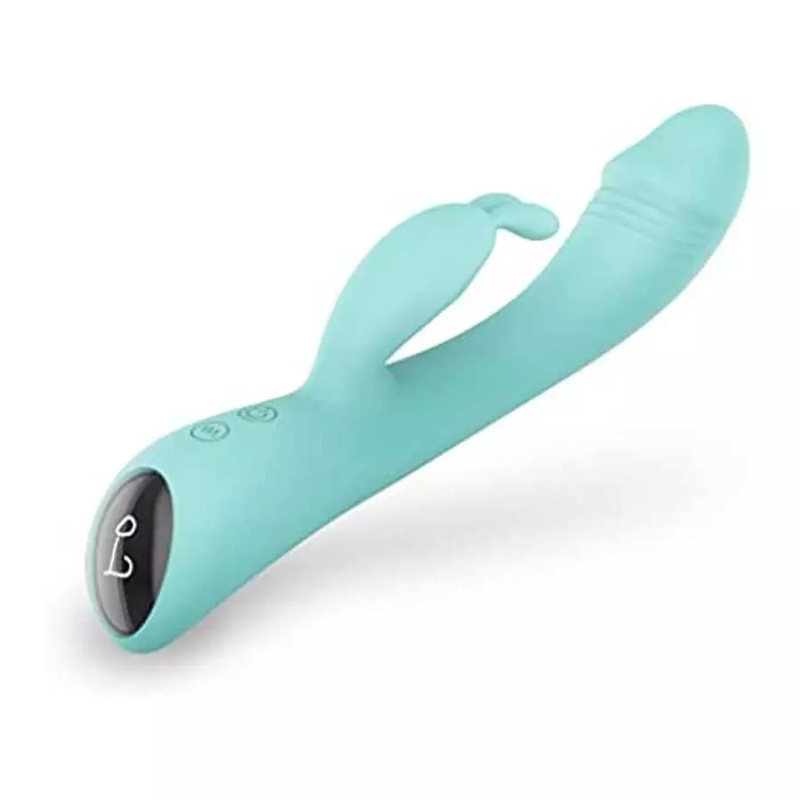 Rabbit Vibrator Dildos for G Spot Clit Stimulation, Dual Stimulator with 9 Vibration Modes, Rechargeable Waterproof, Soft Skin-F